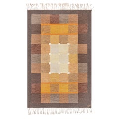 Tapis suédois vintage Doris Leslie Blau tissé à plat par Ulla Parkdal, signé UP