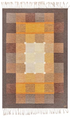 Doris Leslie Blau Vintage Swedish Flatweave Rug by Ulla Parkdal, Signed “UP”