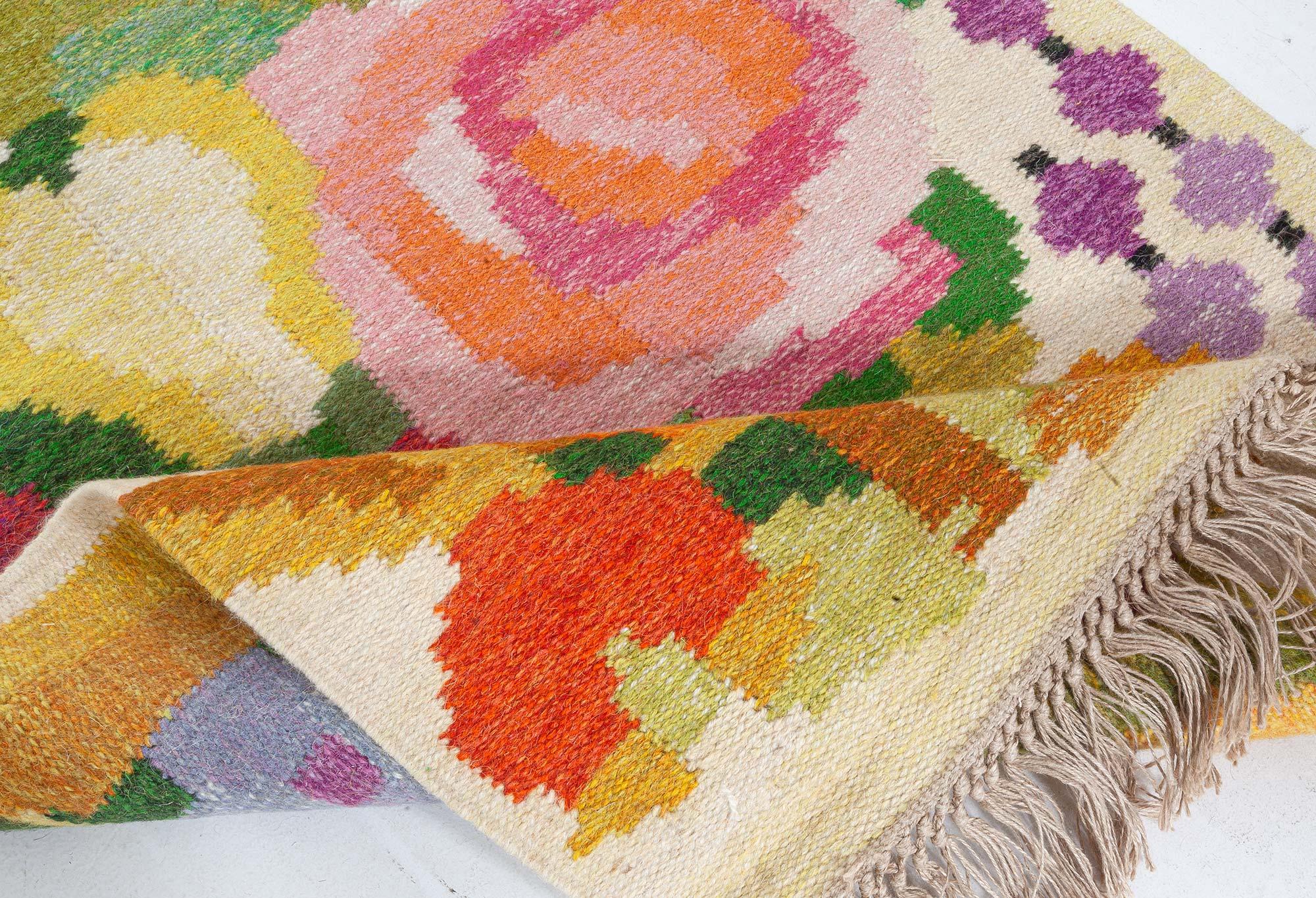Tapis suédois vintage tissé à plat Doris Leslie Blau par Ingegerd Silow Bon état - En vente à New York, NY