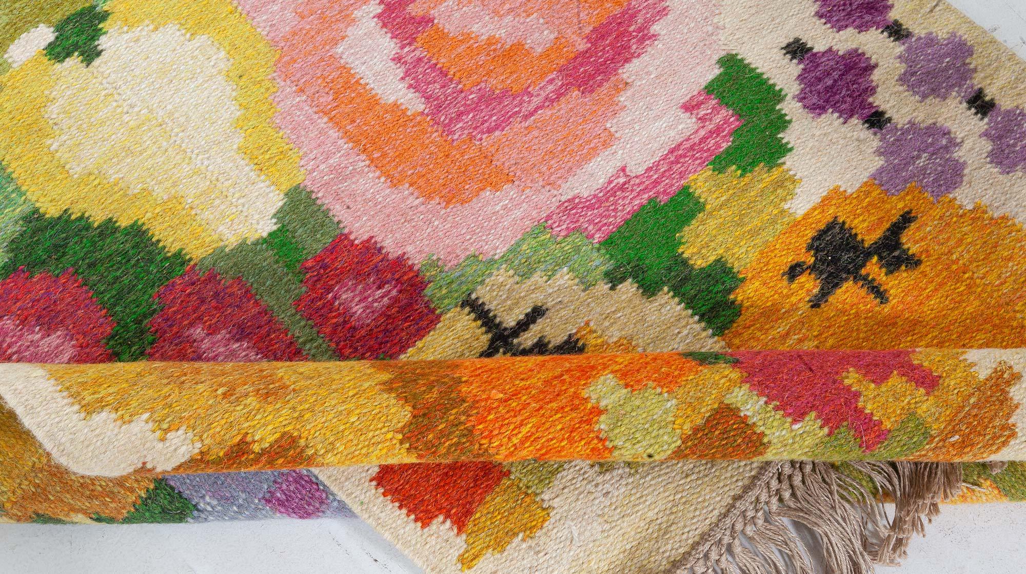 Laine Tapis suédois vintage tissé à plat Doris Leslie Blau par Ingegerd Silow en vente