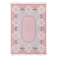 Doris Leslie Blau Vintage Swedish Floral Flatweave Carpet By Ingegerd Silow