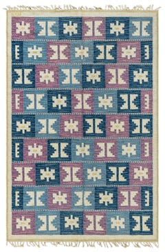 Doris Leslie Blau Vintage Swedish Geometric Flat-Weave by Anna-Greta Sjöqvist