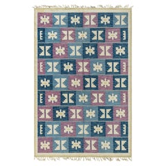 Doris Leslie Blau Vintage Swedish Geometric Flat-Weave von Anna-Greta Sjöqvist