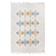 Doris Leslie Blau Vintage Swedish Geometric Gray Flatweave Rug By Erik Lundberg