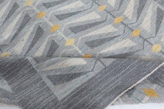 Doris Leslie Blau Vintage Swedish Geometric Gray Flatweave Rug - Signed Vf-E-65