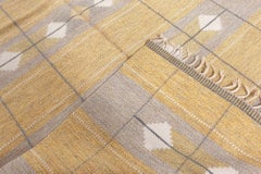 Doris Leslie Blau Vintage Swedish Geometric Light Beige Flatweave Wool Rug