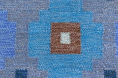 Doris Leslie Blau Vintage Swedish Geometric Light Gray Flatweave Wool Rug