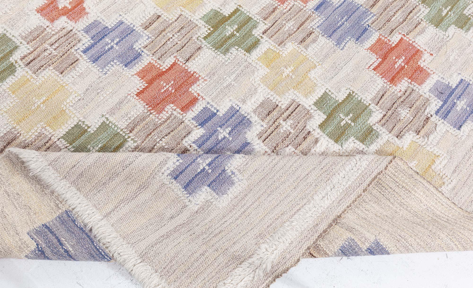 Tapis vintage suédois haut et bas Doris Leslie Blau par Sodra Kalmar Lans Hemslojd Bon état - En vente à New York, NY