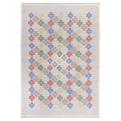 Doris Leslie Blau Vintage Swedish High and Low Rug by Sodra Kalmar Lans Hemslojd