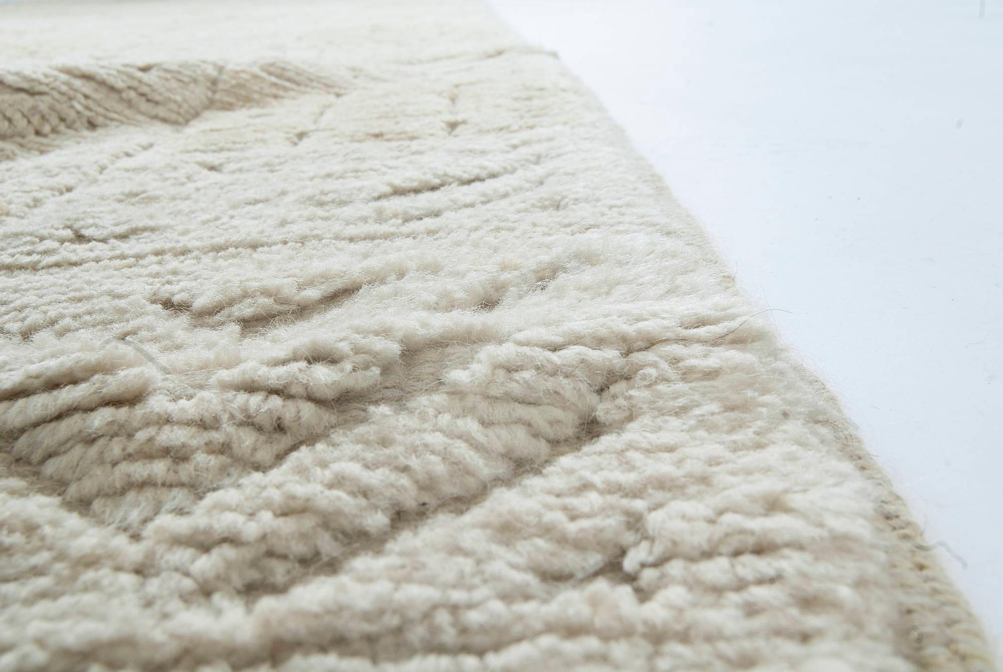 Hand-Knotted Doris Leslie Blau Vintage Swedish High-Low Pile Wool Rug For Sale