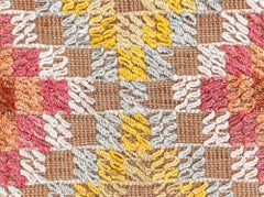 Doris Leslie Blau Vintage Swedish Hooked Geometric Soft Beige Flatweave Wool Rug