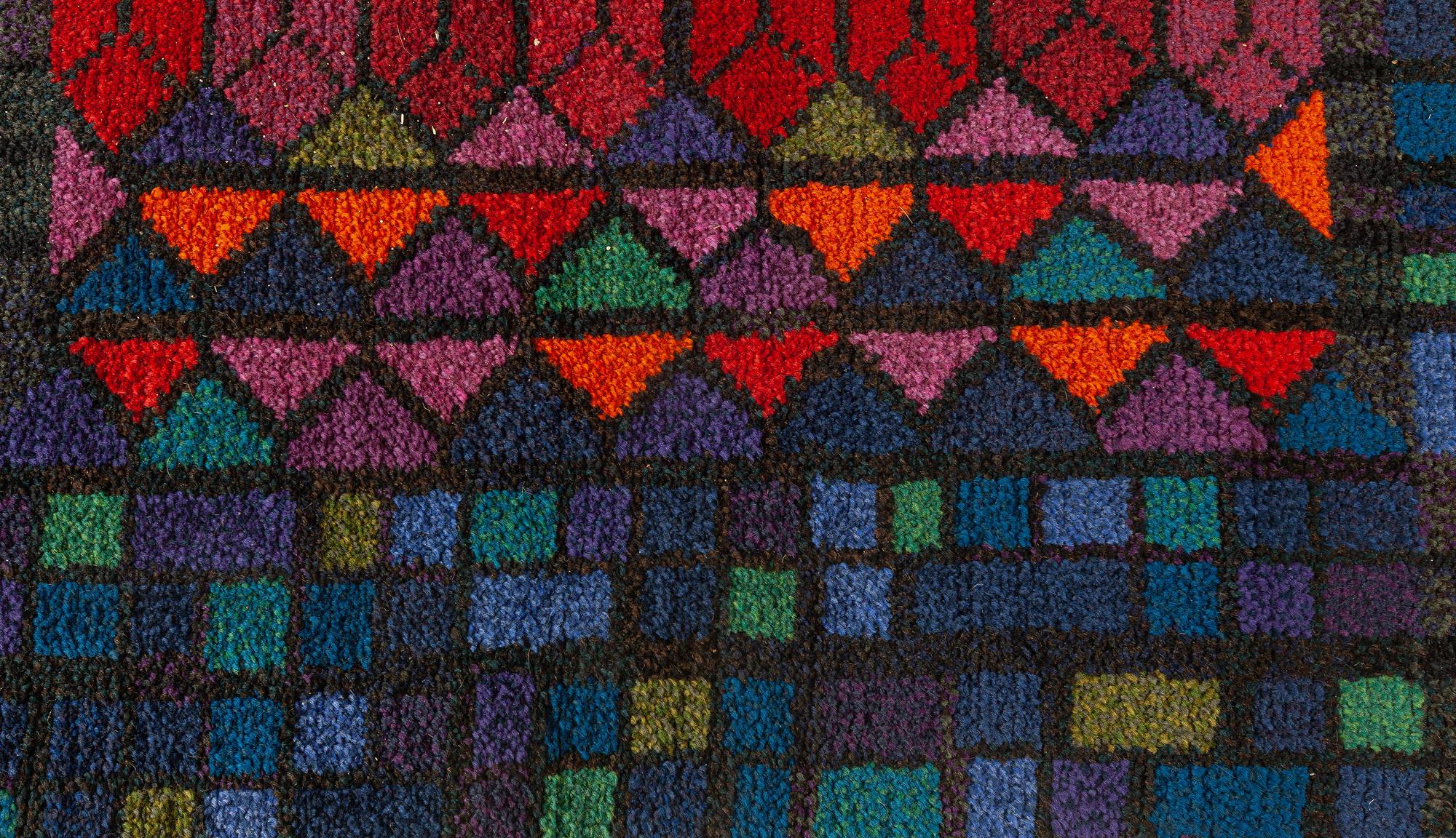 Mid-Century Modern Doris Leslie Blau Vintage Swedish Pile Rug by Kerstin Ekengren For Sale