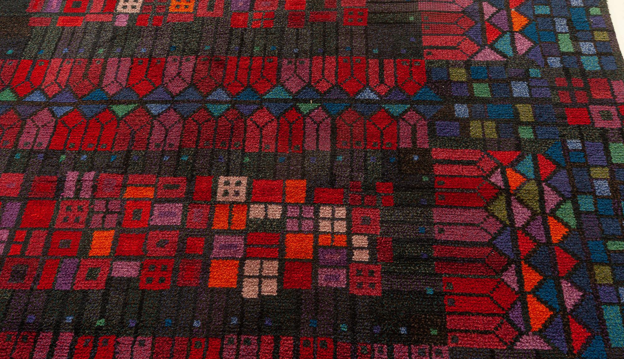 Hand-Knotted Doris Leslie Blau Vintage Swedish Pile Rug by Kerstin Ekengren For Sale