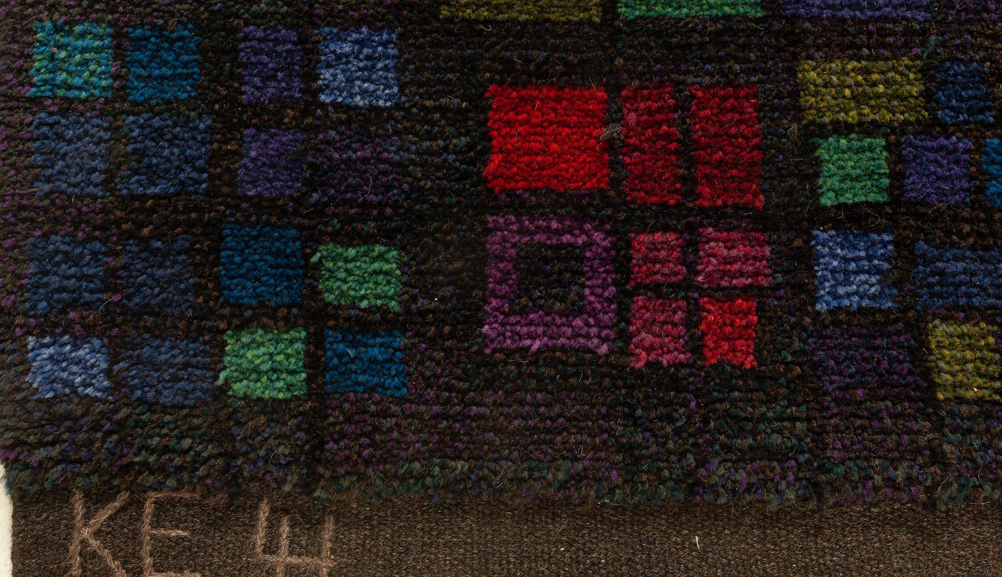 Wool Doris Leslie Blau Vintage Swedish Pile Rug by Kerstin Ekengren For Sale