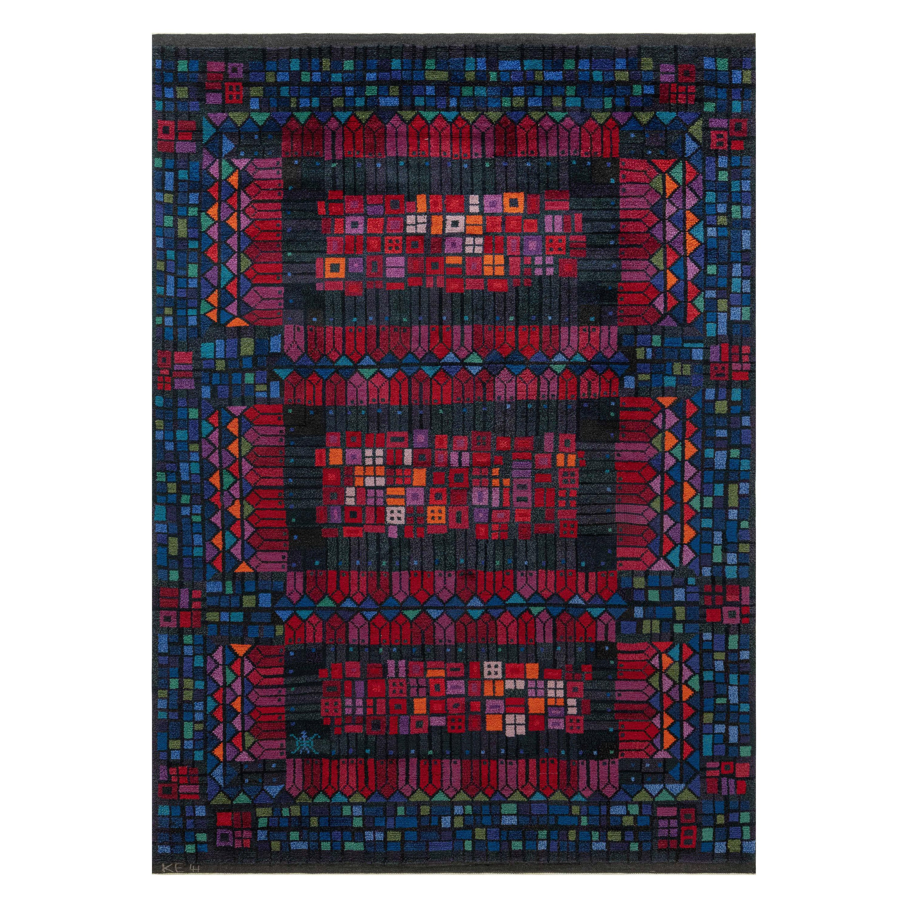 Doris Leslie Blau Vintage Swedish Pile Rug by Kerstin Ekengren