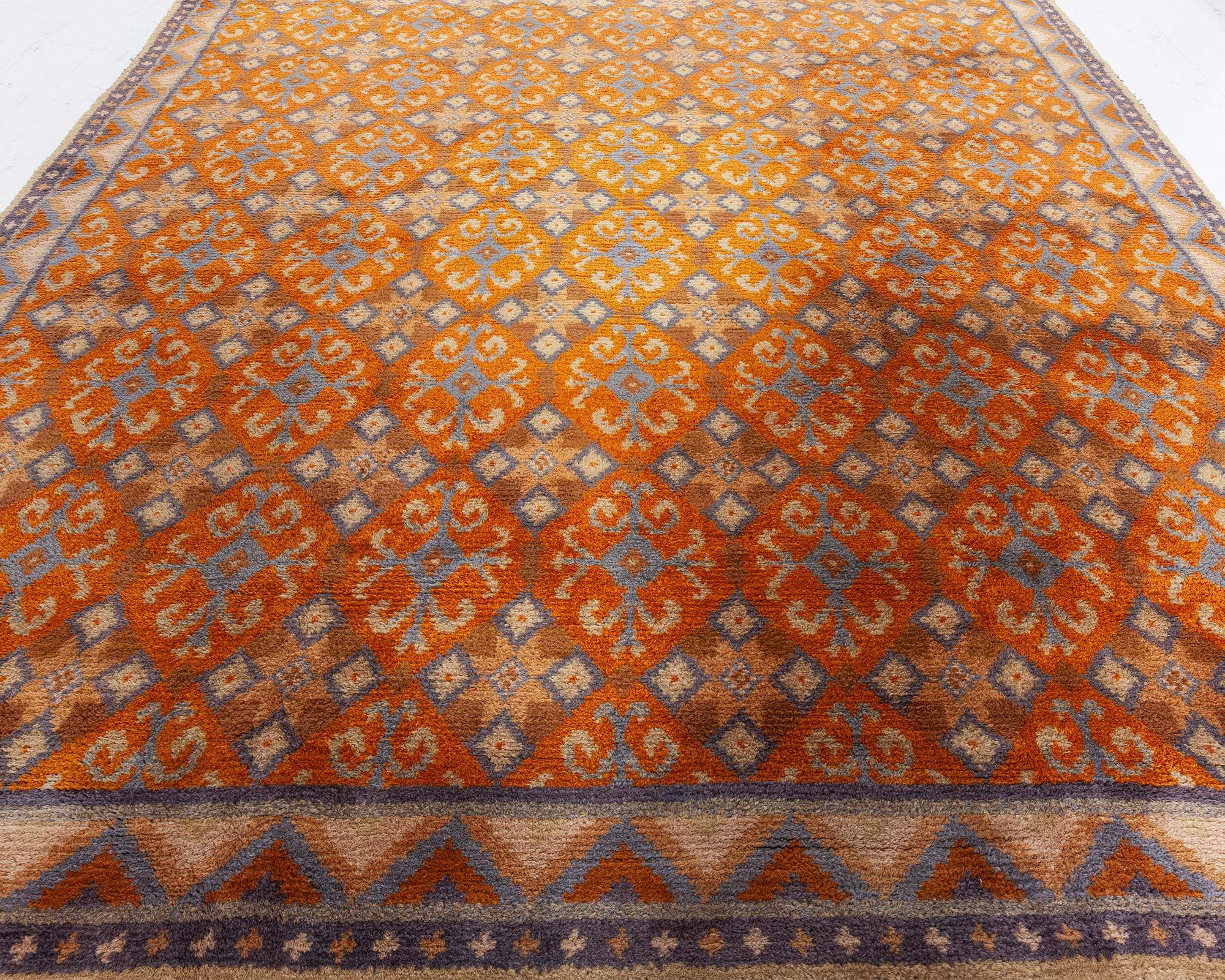Vintage Swedish Pile Rug
Size: 9'10