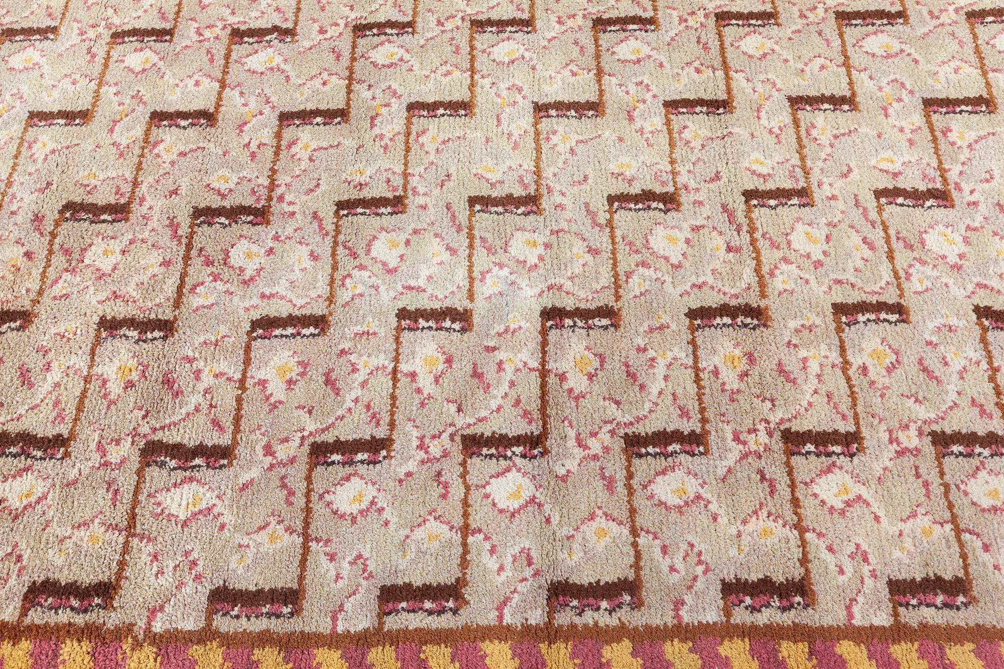 Mid-Century Modern Doris Leslie Blau Vintage Swedish Pile Rug For Sale