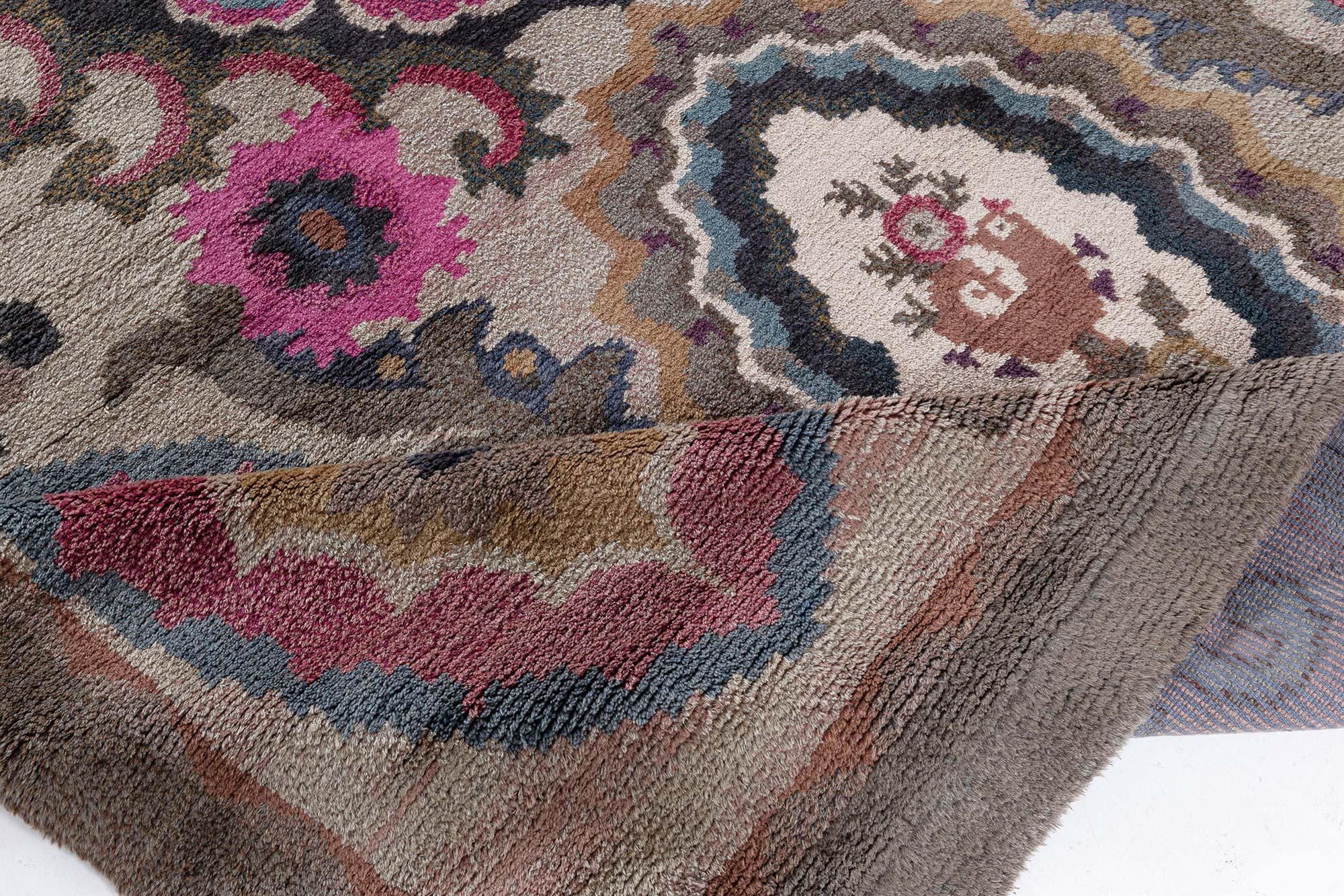 Mid-Century Modern Doris Leslie Blau Vintage Swedish Pile Rug For Sale