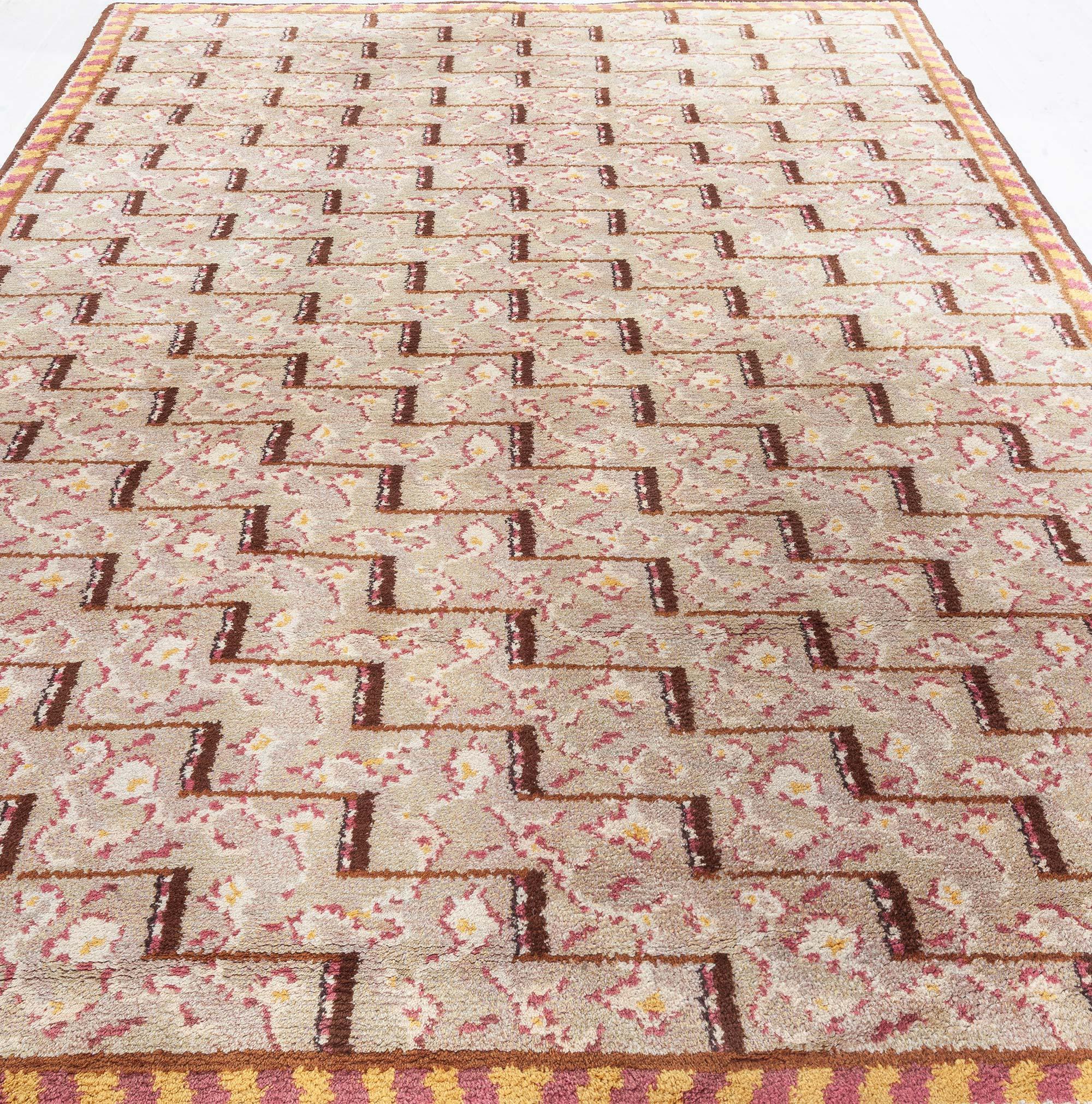 Hand-Woven Doris Leslie Blau Vintage Swedish Pile Rug For Sale