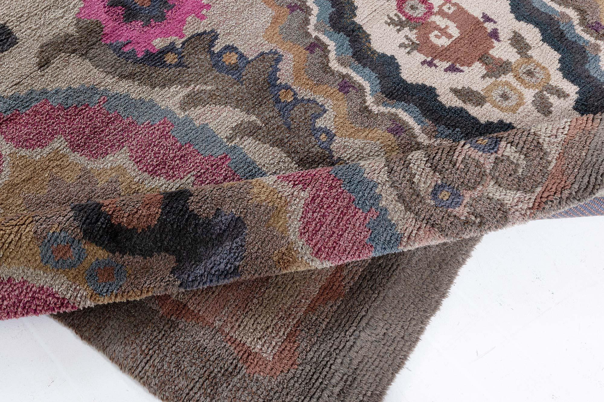 Scandinavian Doris Leslie Blau Vintage Swedish Pile Rug For Sale