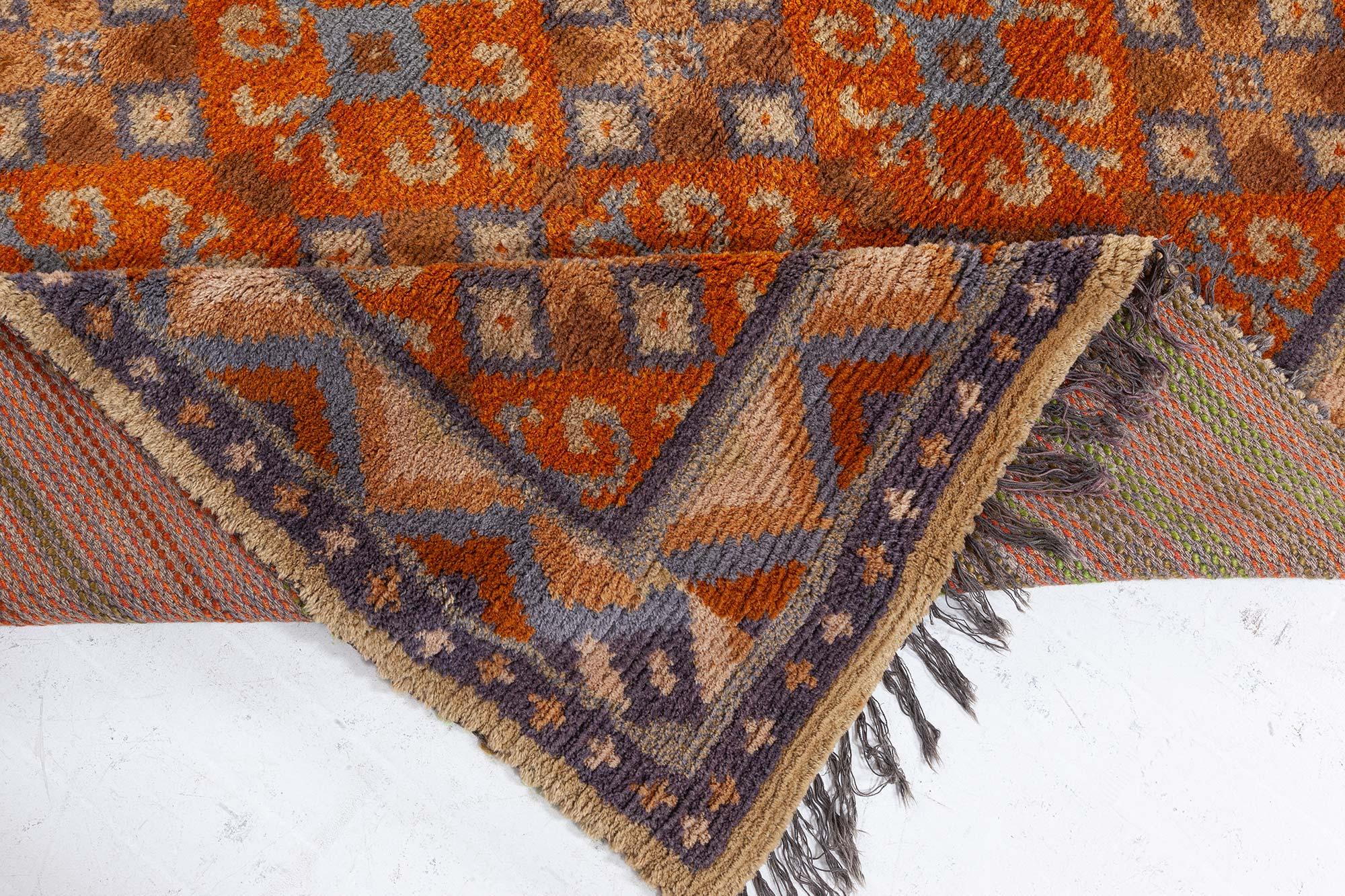 20th Century Doris Leslie Blau Vintage Swedish Pile Rug For Sale