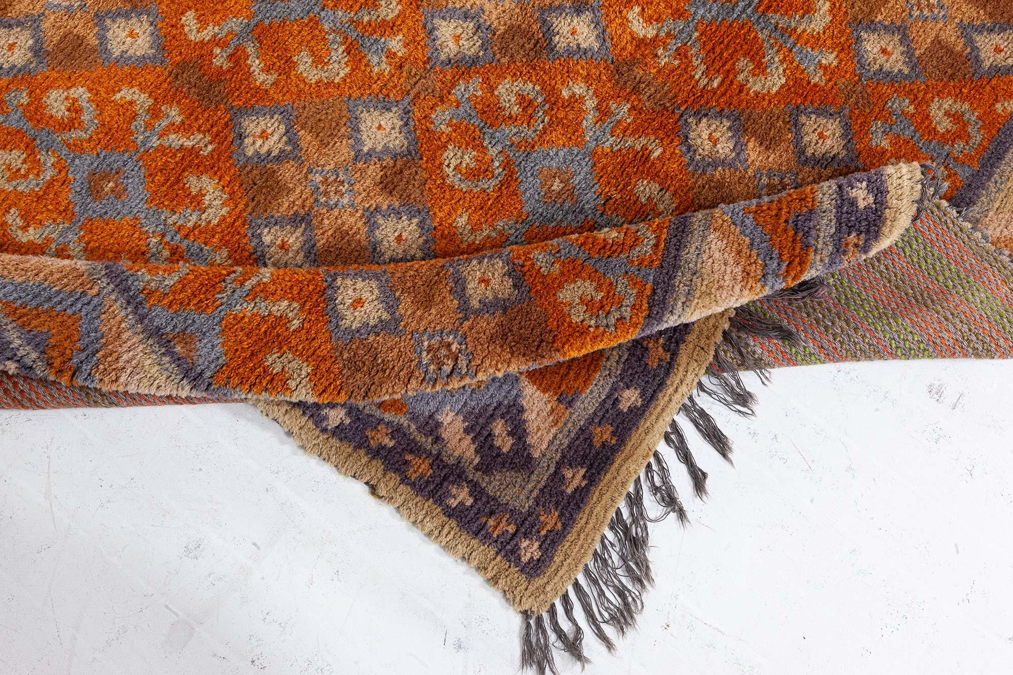 Wool Doris Leslie Blau Vintage Swedish Pile Rug For Sale