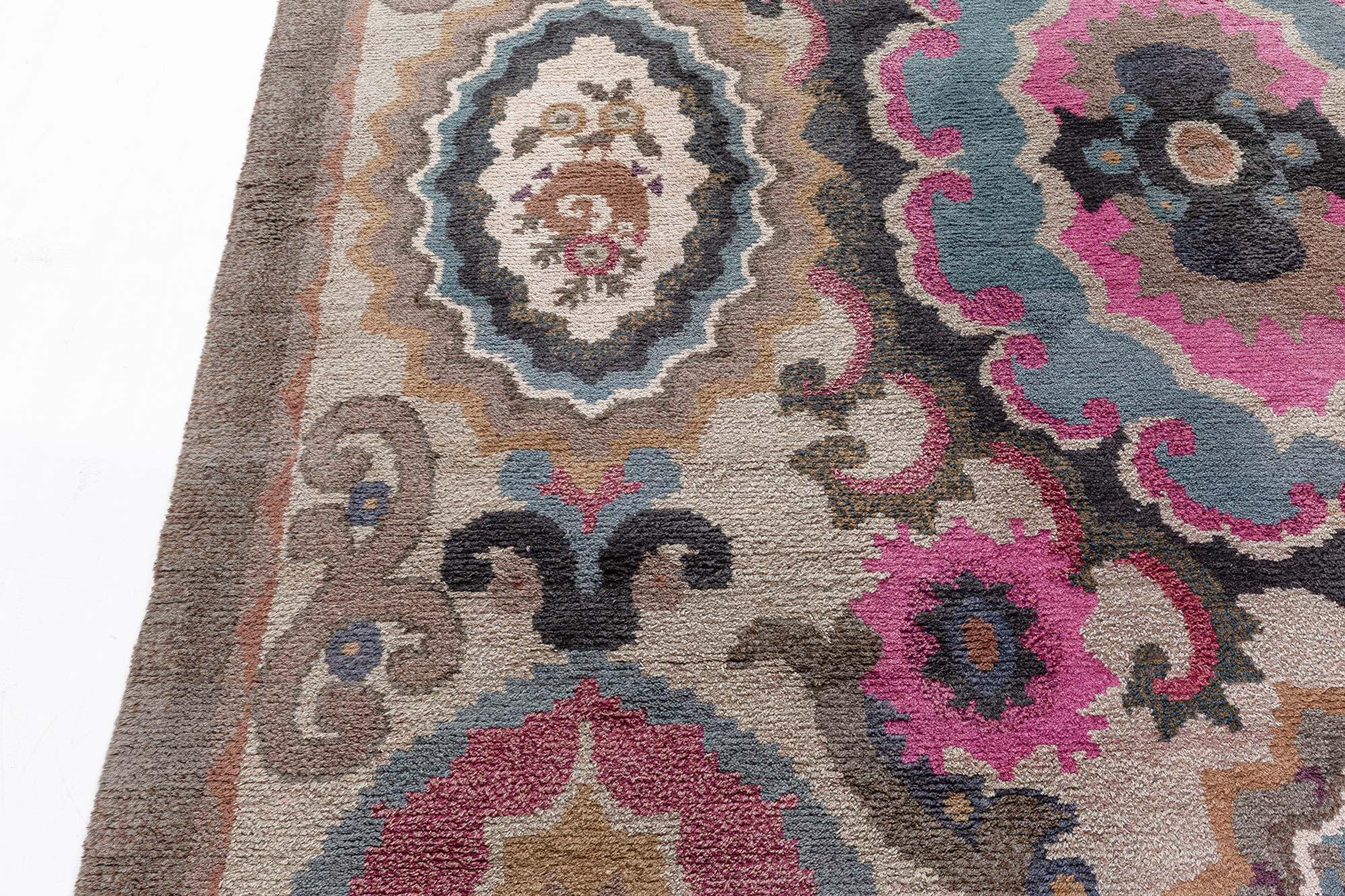 20th Century Doris Leslie Blau Vintage Swedish Pile Rug For Sale