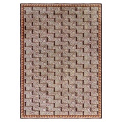 Doris Leslie Blau Vintage Schwedischer Florteppich