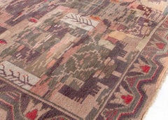 Doris Leslie Blau Vintage Swedish Pile Rug in Earthy Tapestry Style