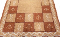 Doris Leslie Blau Vintage Swedish Pile Rug in Geometric Checkerboard Design