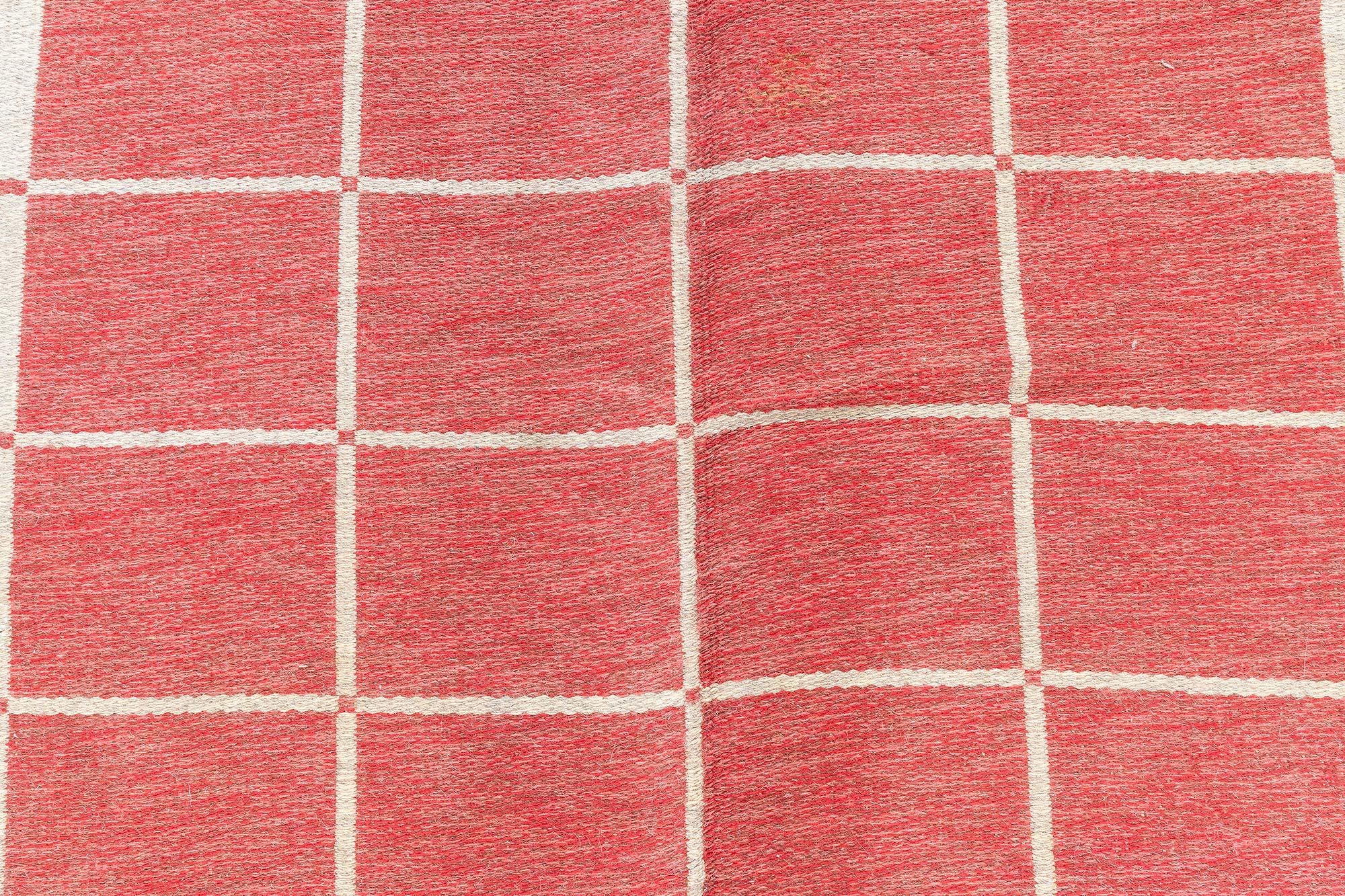 Doris Leslie Blau Vintage Swedish Reversible Flat-Weave Wool Rug For Sale 1