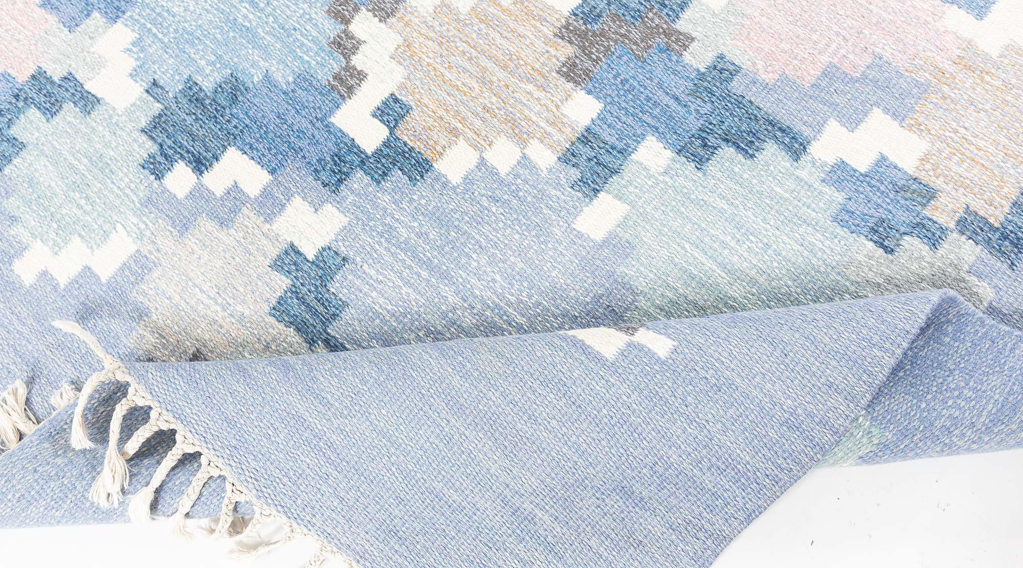 Doris Leslie Blau Vintage Swedish Rolakan Rug by Ingegerd Silow For Sale 1