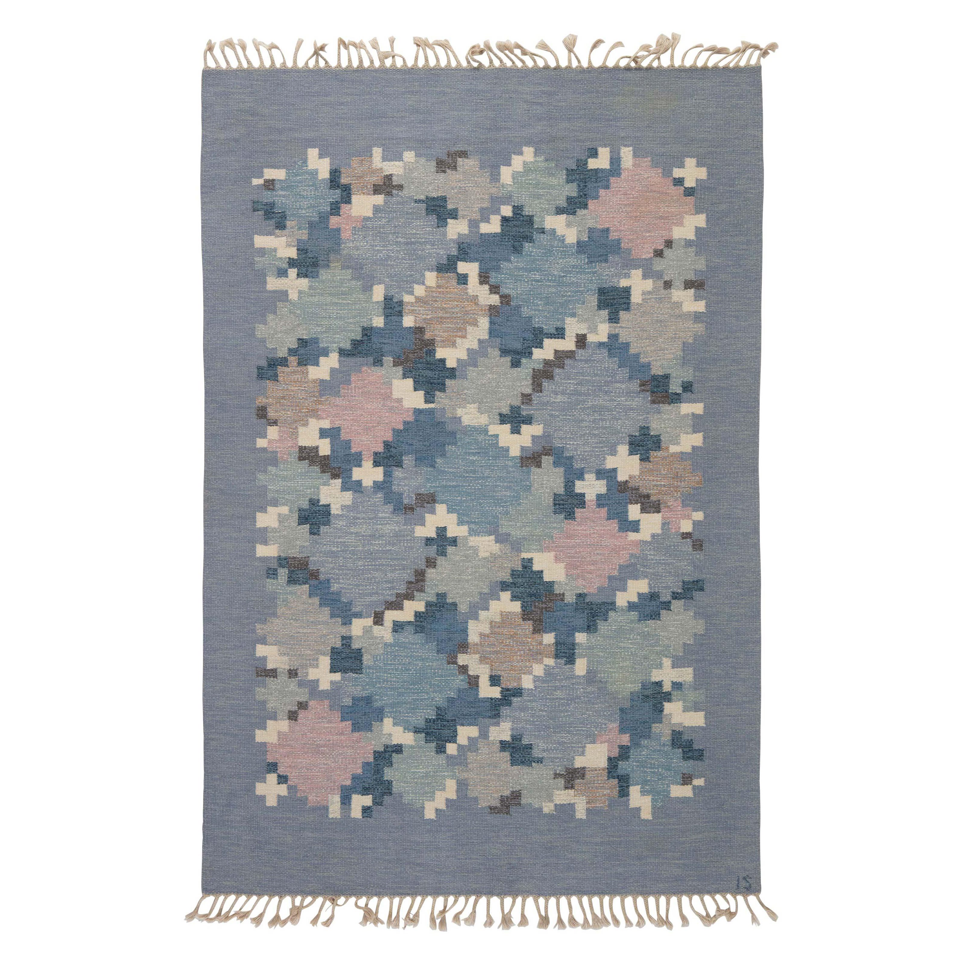Doris Leslie Blau Vintage Swedish Rolakan Rug by Ingegerd Silow
