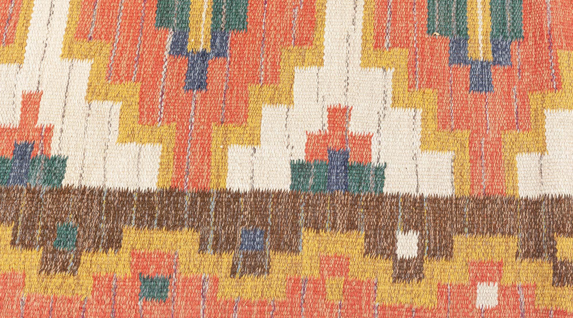 Hand-Woven Doris Leslie Blau Vintage Swedish Rolakan Runner by 'GK' For Sale
