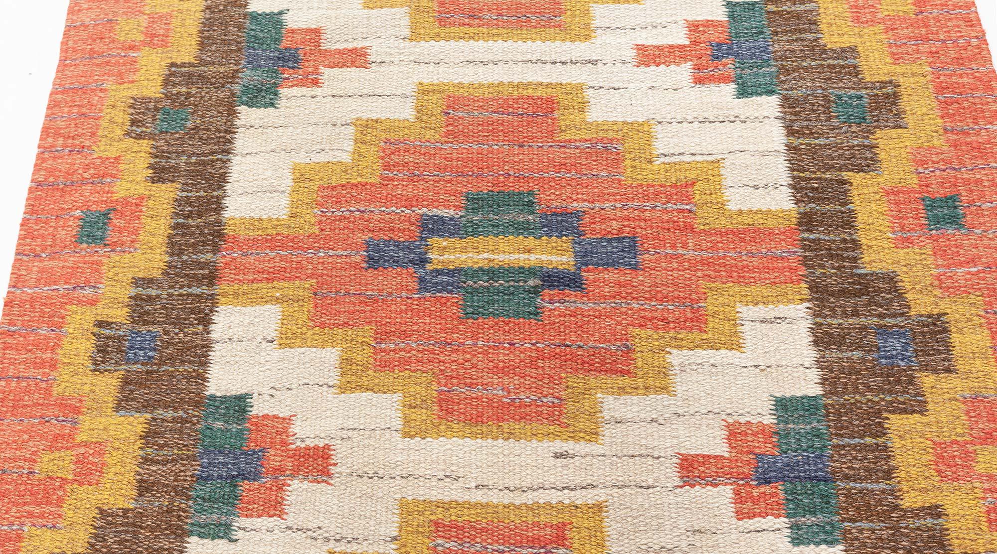 Doris Leslie Blau Vintage Swedish Rolakan Runner by 'GK' In Good Condition For Sale In New York, NY