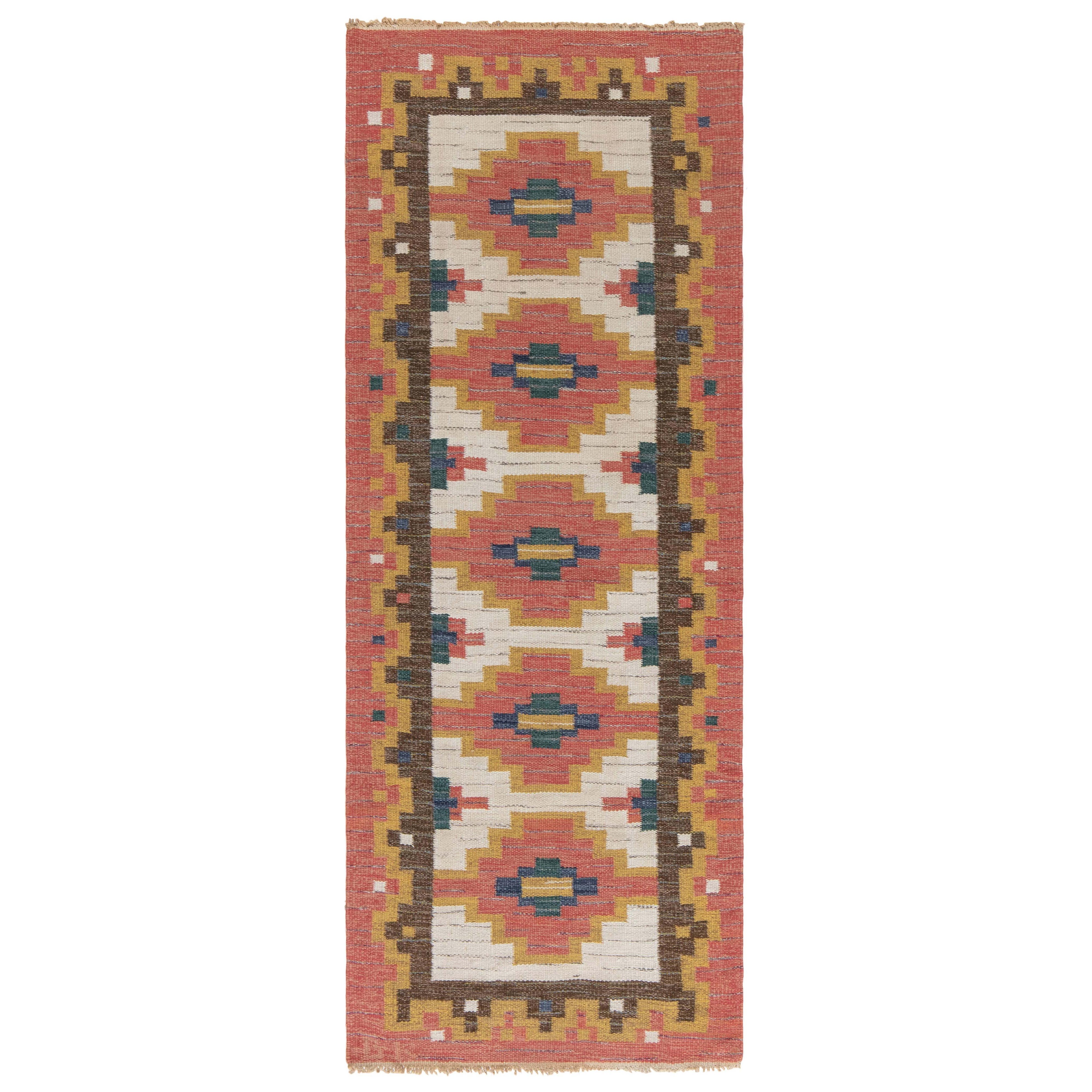 Doris Leslie Blau Vintage Schwedischer Rolakan-Läufer von 'GK' im Angebot