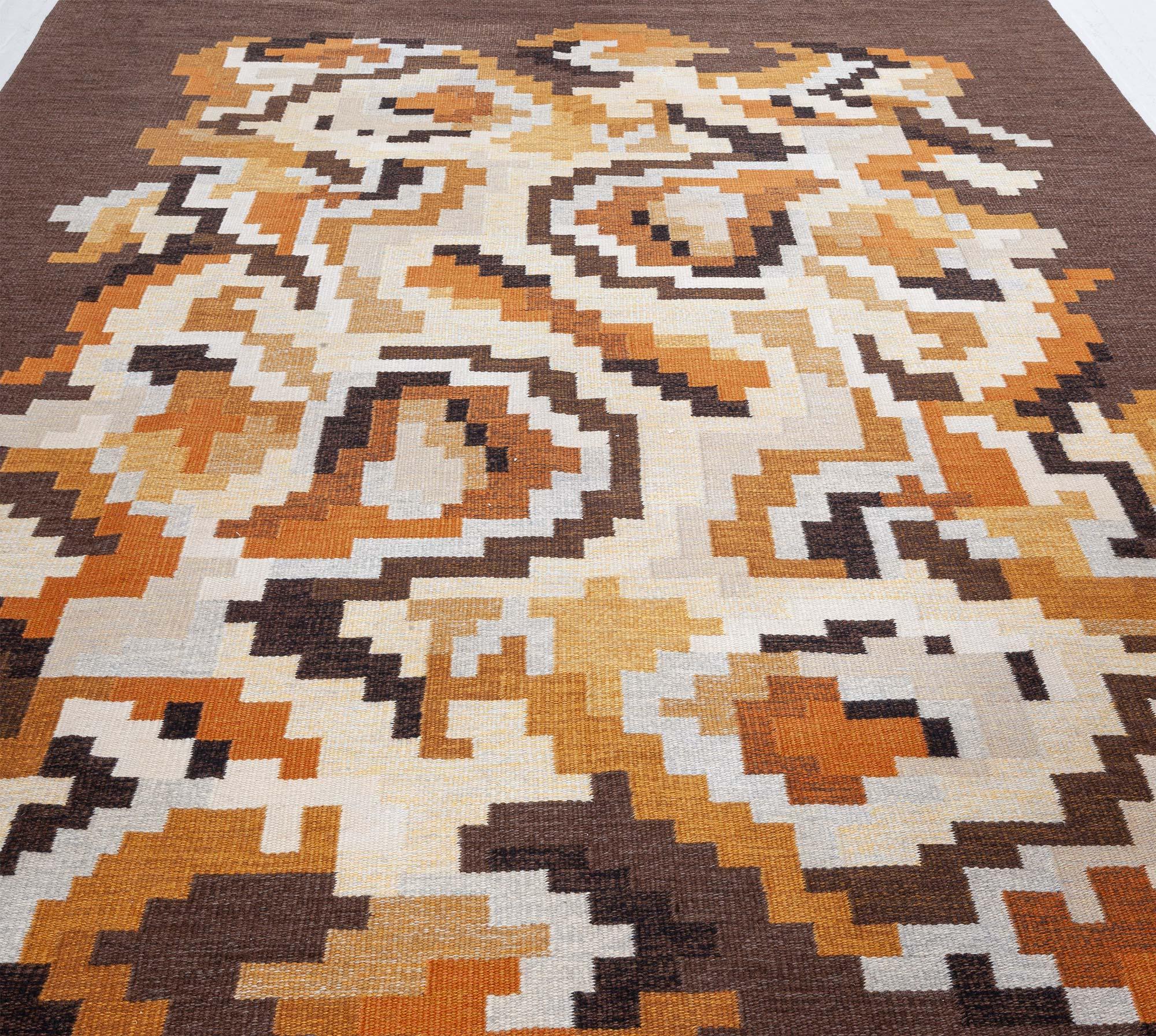 Mid-Century Modern Doris Leslie Blau Vintage Swedish Rug by Erik Lundberg (Vavangarden Eringsboda) For Sale