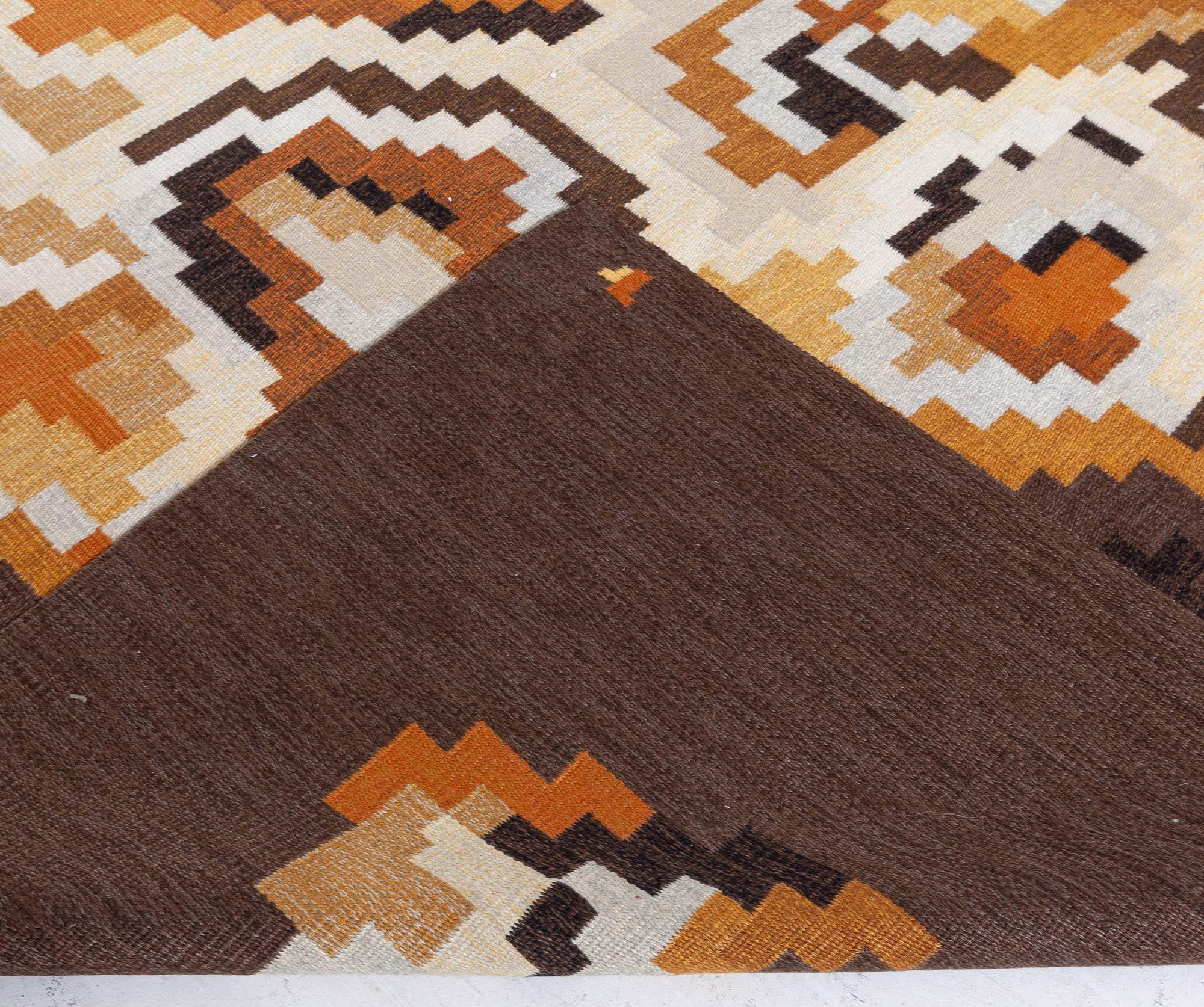 Wool Doris Leslie Blau Vintage Swedish Rug by Erik Lundberg (Vavangarden Eringsboda) For Sale