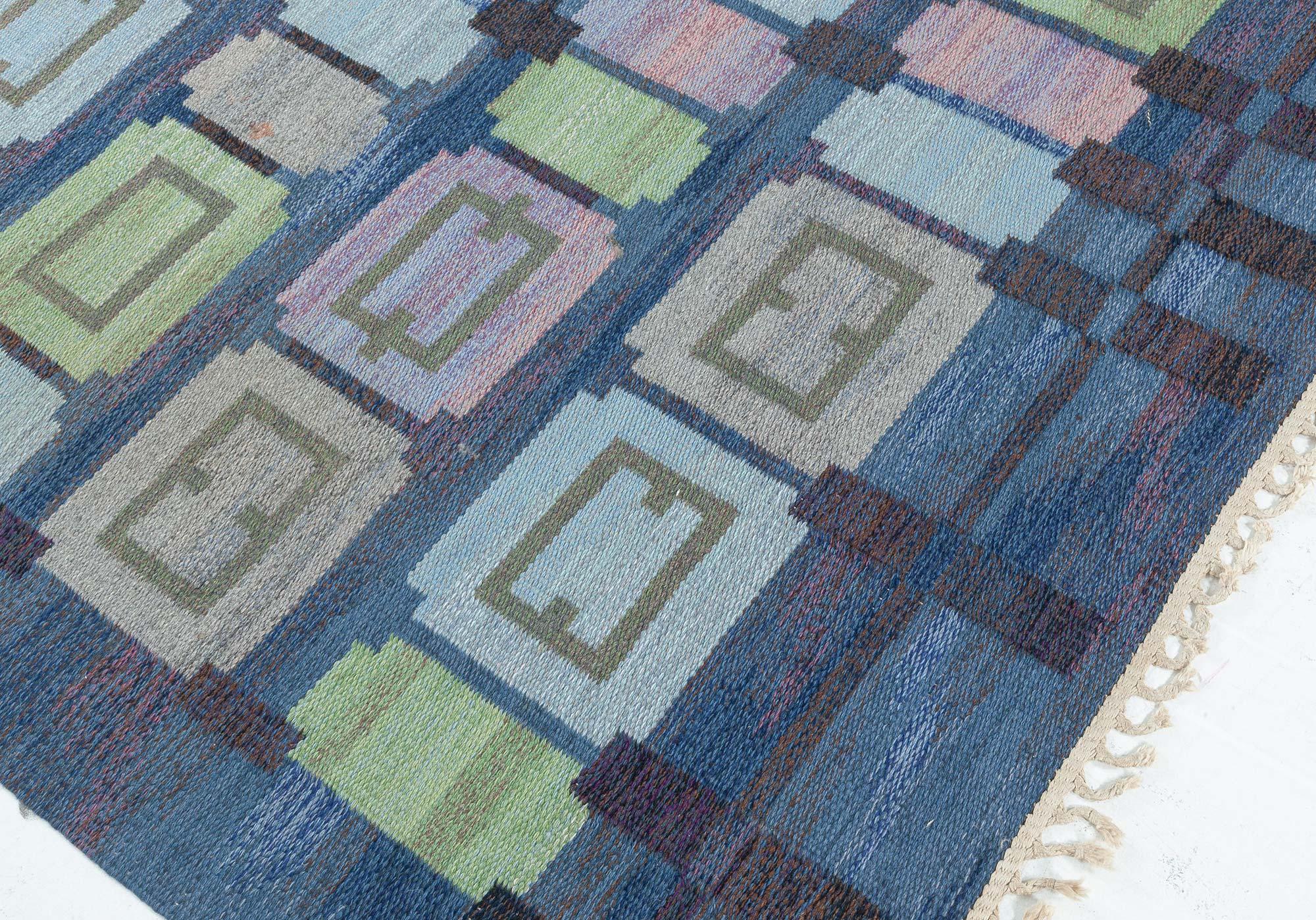 Doris Leslie Blau Vintage Swedish Rug by Judith Johansson Spise Hall In Good Condition For Sale In New York, NY