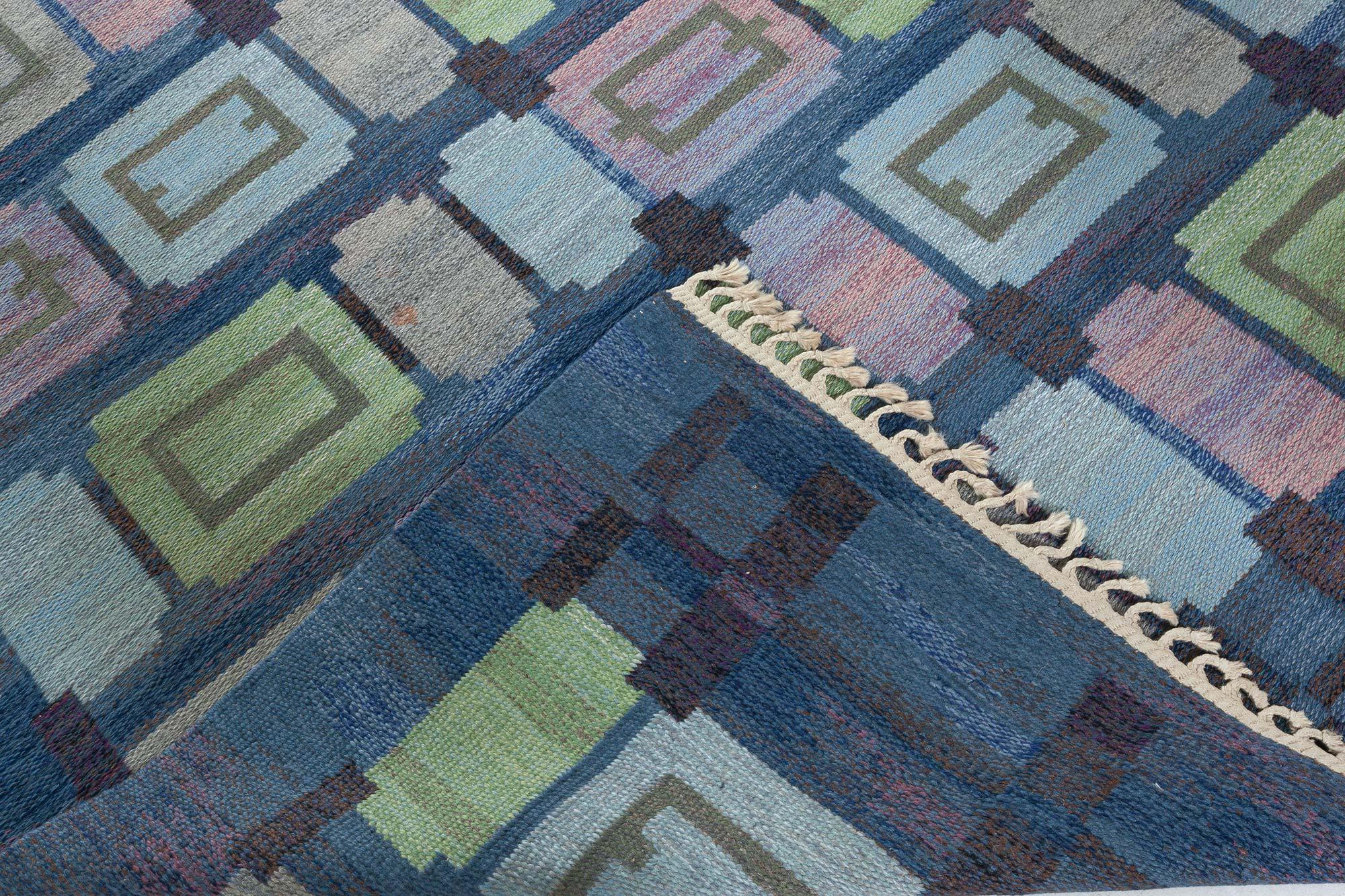 Doris Leslie Blau Vintage Swedish Rug by Judith Johansson Spise Hall For Sale 1