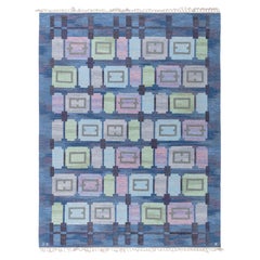 Doris Leslie Blauer schwedischer Vintage-Teppich von Judith Johansson Spise Hall
