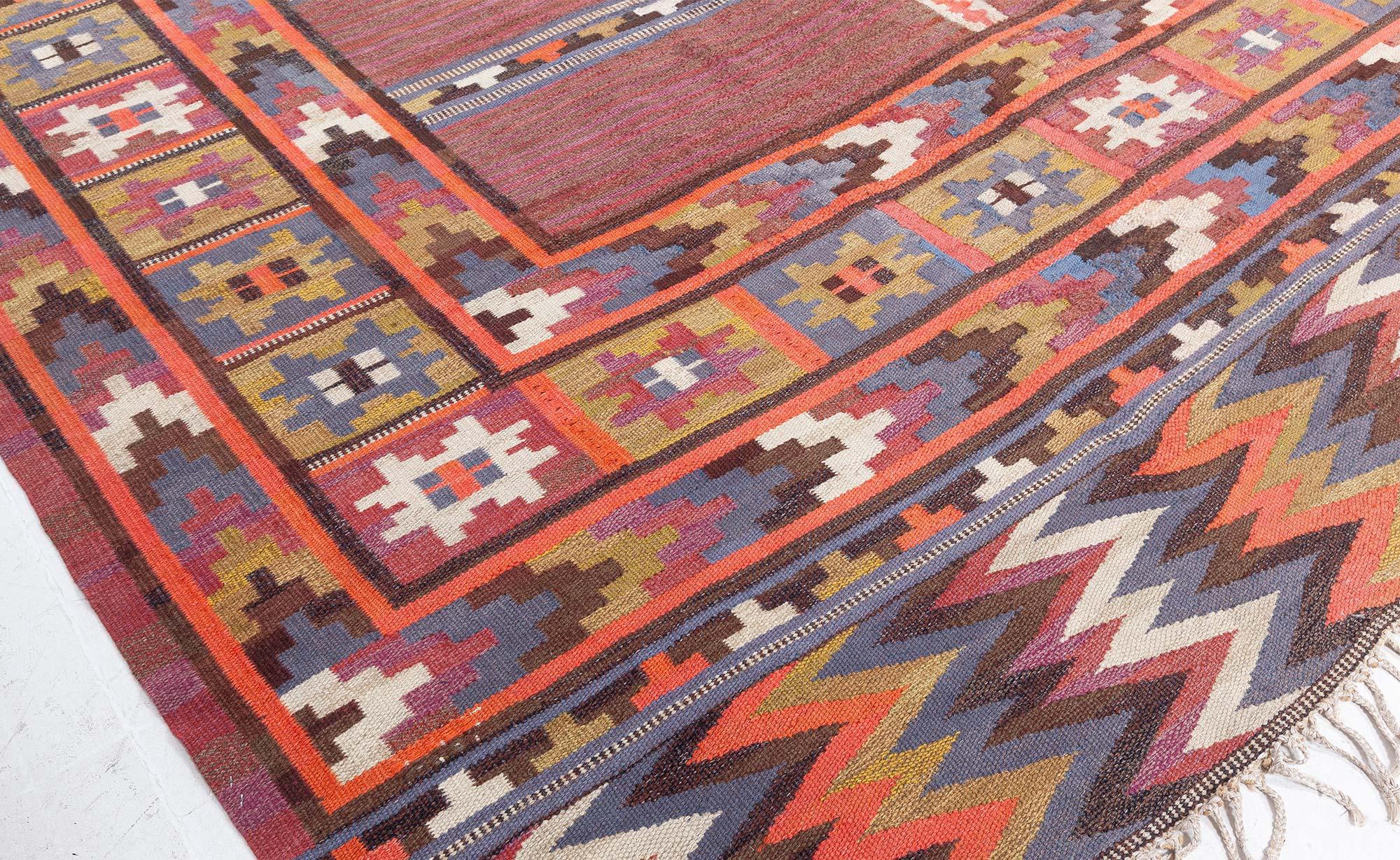Doris Leslie Blau Vintage Swedish Rug by Marta Mass Fjetterstrom In Good Condition For Sale In New York, NY