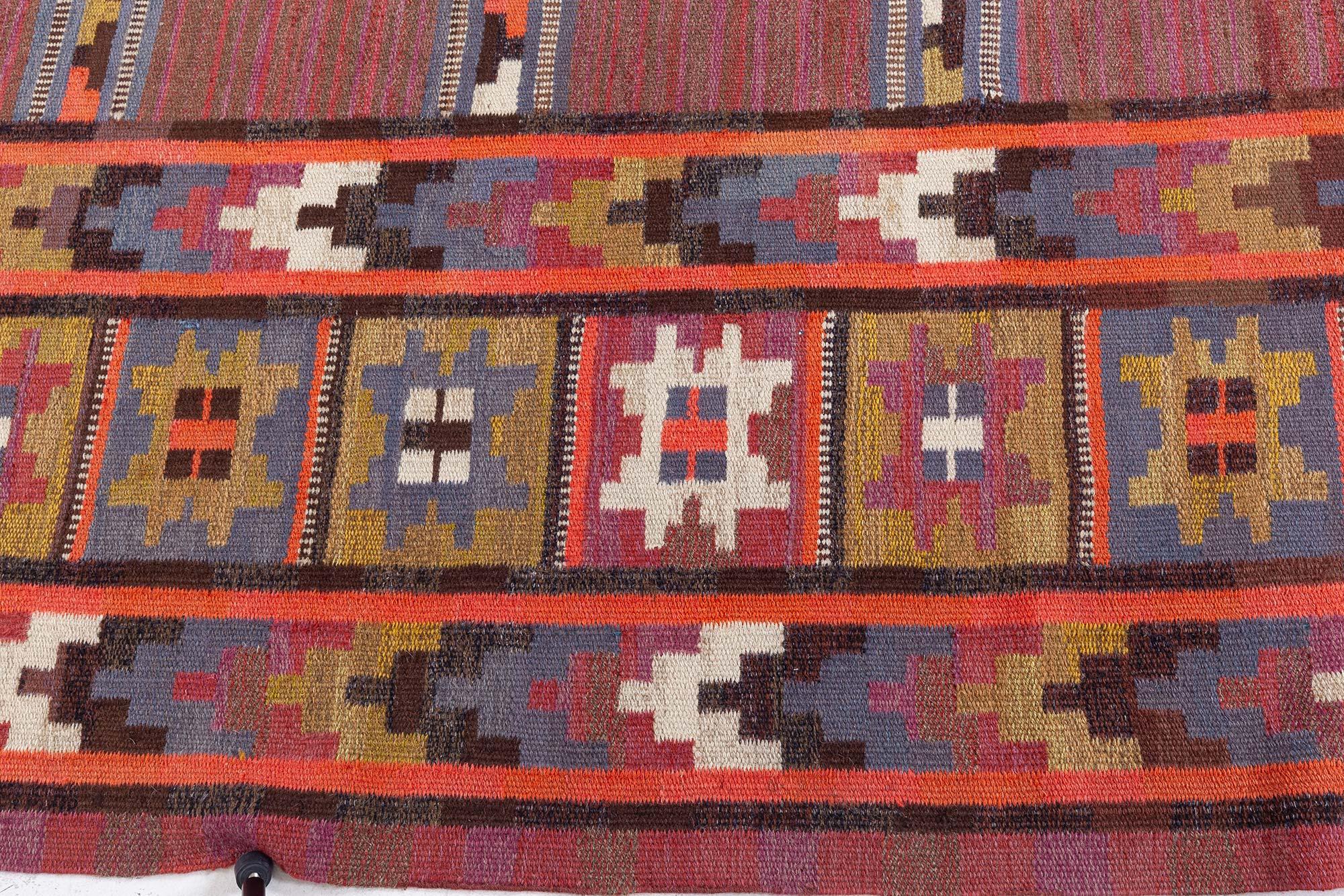 Doris Leslie Blau Vintage Swedish Rug by Marta Mass Fjetterstrom For Sale 1