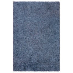Doris Leslie Blau Vintage Swedish Rya Rug in Blue