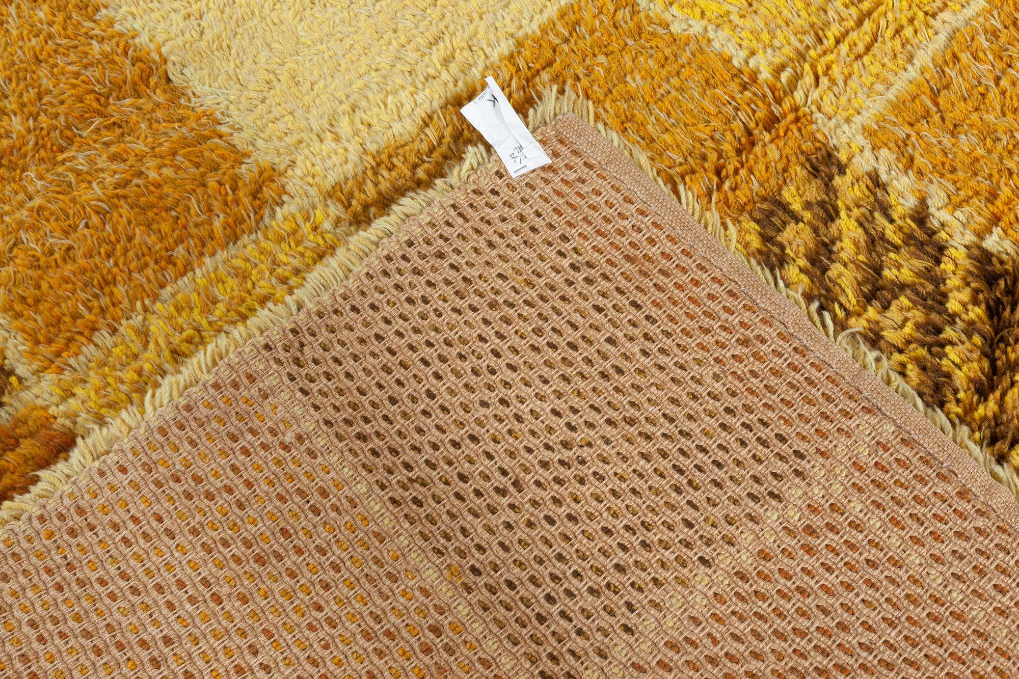 Doris Leslie Blau Vintage Swedish Rya Rug in Warm Autumnal Tones For Sale 2