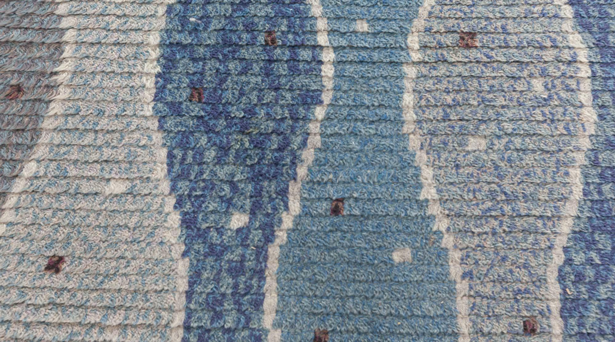 Alfombra Doris Leslie Blau Vintage Swedish Shaggy Rya Escandinavo en venta
