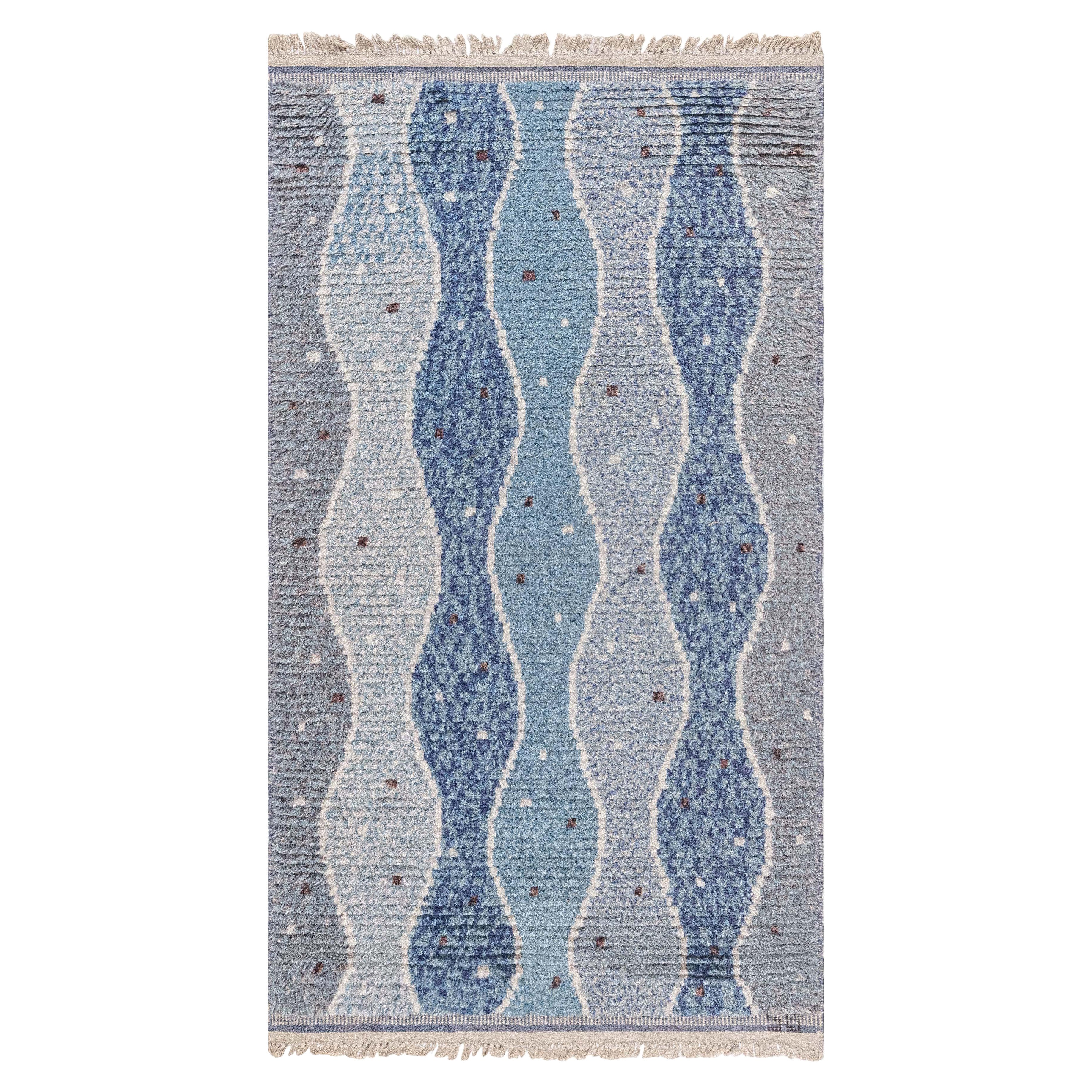 Doris Leslie Blau Vintage Swedish Shaggy Rya Rug For Sale