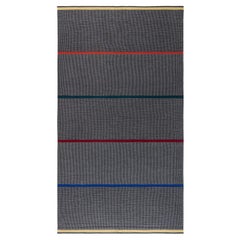 Doris Leslie Blau gestreifter schwedischer gestreifter grauer Vintage-Teppich von Lagerhem Ullberg