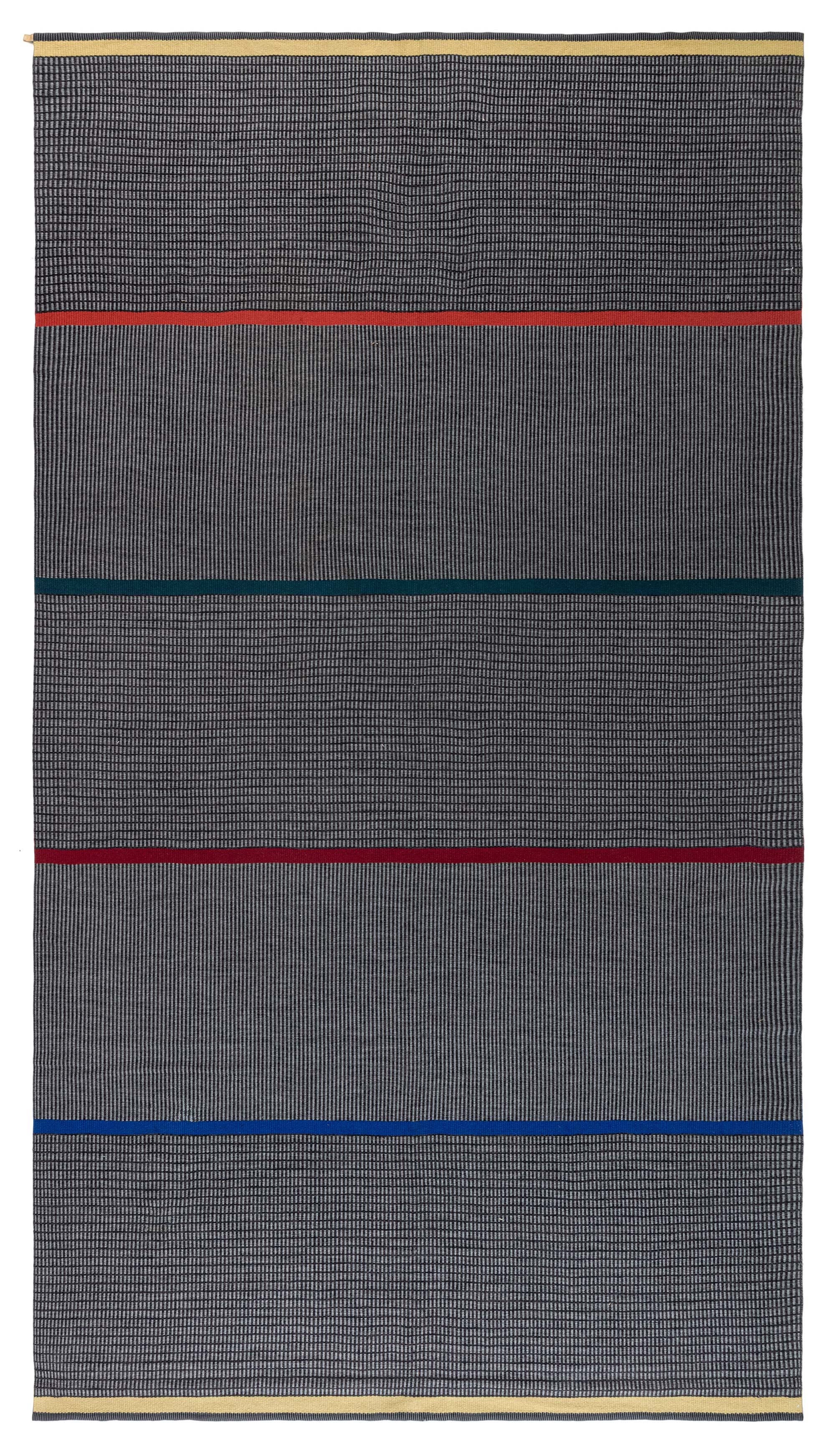 Doris Leslie Blau Vintage Swedish Striped Gray Rug by Lagerhem Ullberg