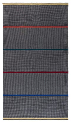 Tapis suédois vintage gris rayé Doris Leslie Blau par Lagerhem Ullberg